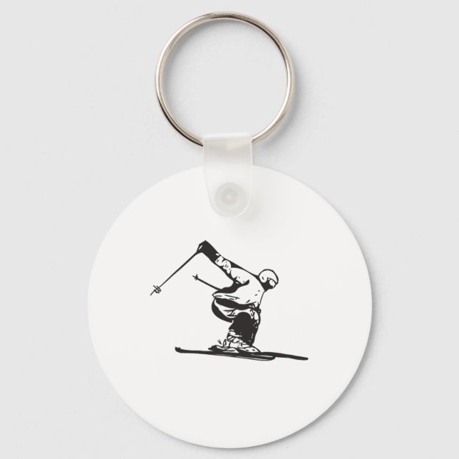Porte-clés Downhill Skiing Skier  (Recto)