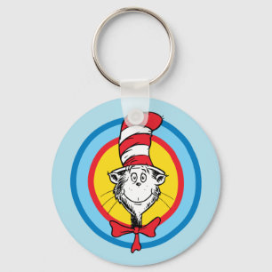 Porte-clés Dr. Seuss Graphisme de tête de Chat dans le Chap