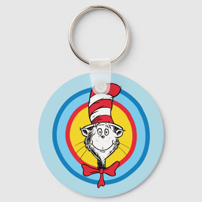 Porte-clés Dr. Seuss | Graphisme de tête de Chat dans le Chap (Recto)