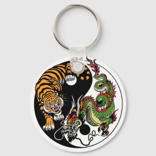 Porte-clés dragon and tiger yin yang