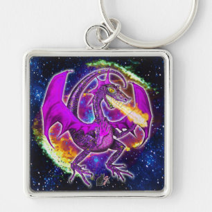 Porte-clés Dragon cosmique de Tourmaline