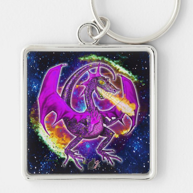 Porte-clés Dragon cosmique de Tourmaline (Devant)