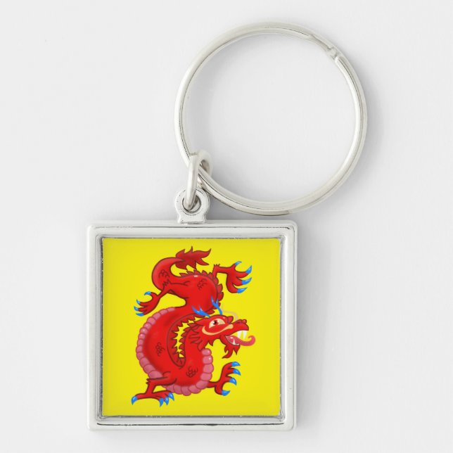 Porte-clés Dragon d'Asie Rouge génial (Devant)