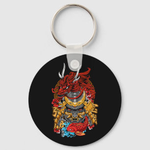 Porte-clés Dragon japonais Cyberpunk Samurai Koi Fish Aesthet
