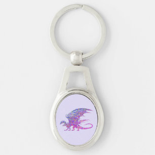 Porte-clés Dragon Mosaïque Pourpre Incroyable