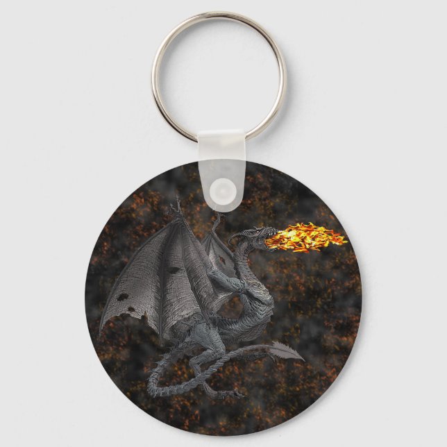 Porte-clés Dragon qui respire le feu (Recto)