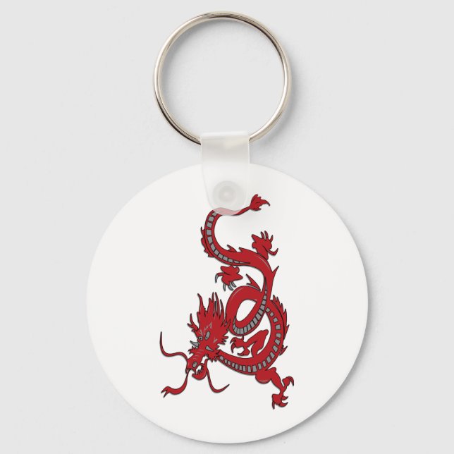 Porte-clés Dragon rouge - Année du Dragon (Recto)