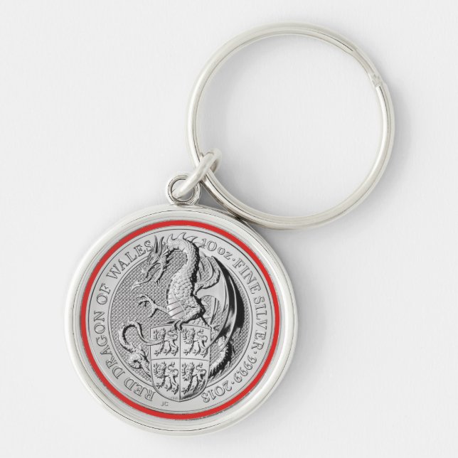 PORTE-CLÉS DRAGON ROUGE DE PIÈCE (Devant)