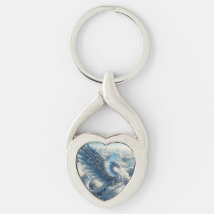 Porte-clés Dragon superbe entouré de nuages