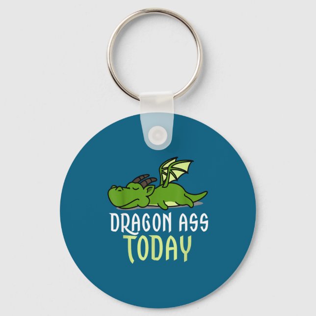 Porte-clés Dragon Today _ Dragging _ Lazy _ Funny Novelty _ G (Recto)
