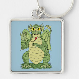 Porte-clés Dragon vert mignon