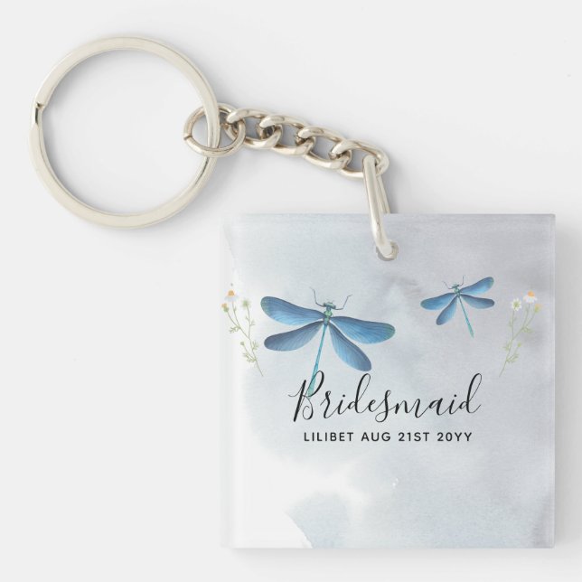 Porte-clés DragonFly BRIDESMAID fête de mariage personnalisée (Devant)