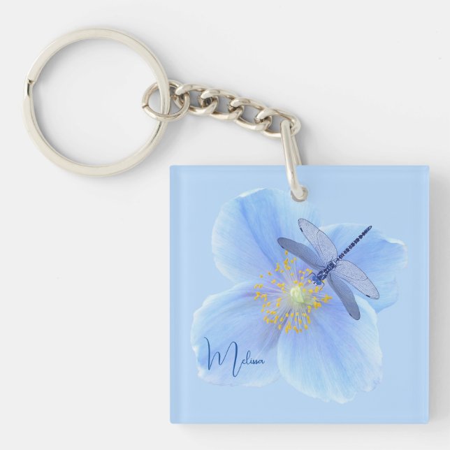 Porte-clés Dragonfly on Blue Poppy Clavier Porte - clé (Devant)