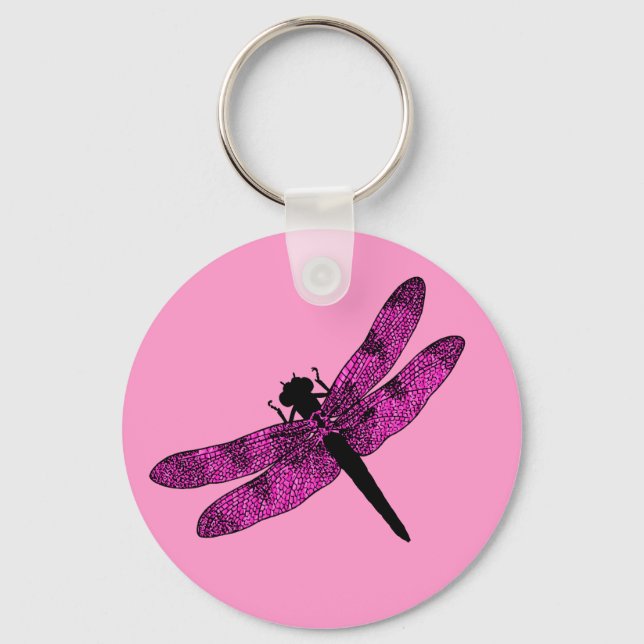 Porte-clés Dragonfly rose (Recto)