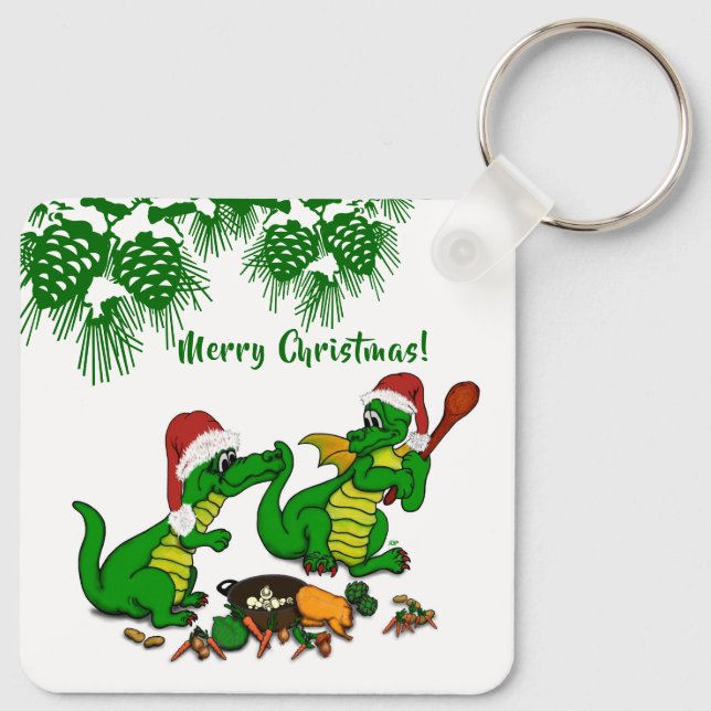 Porte-clés Dragons - Joyeux Noël ! - aujourd'hui je vais cuis (Dos)