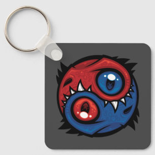 Porte-clés Dragons Yin Yang Rouge et Bleu