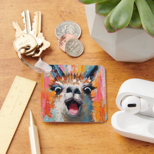 Porte-clés Drama Lama Personnalisable Funky Hipster Mignon (Bureau)