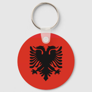 Porte-clés Drapeau à double tête rouge et noir de l'Albanie