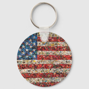 Porte-clés drapeau américain
