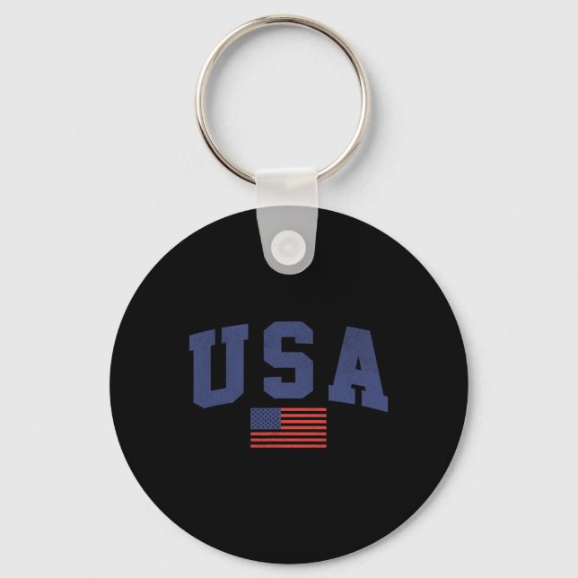 Porte-clés Drapeau américain 4 juillet Americana Bold Blue (Recto)