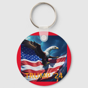 Porte-clés Drapeau Américain Aigle Américain TRUMP 2024