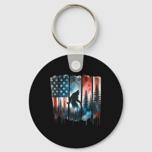 Porte-clés Drapeau Américain Bigfoot Sasquatch Patriotique 4è