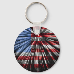 Porte-clés Drapeau américain de feux d'artifice