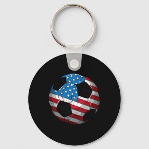 Porte-clés Drapeau américain de football Cute 4 juillet drôle