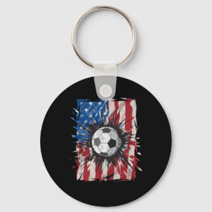 Porte-clés Drapeau américain de football patriotique 4 juille
