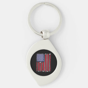Porte-clés Drapeau américain de golf drôle joueur de golf vin