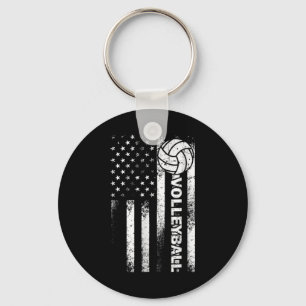 Porte-clés Drapeau américain de volleyball Fun États-Unis Pat
