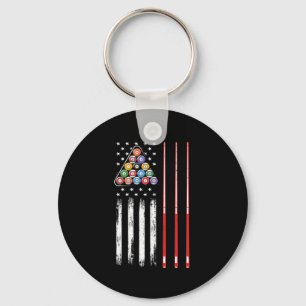 Porte-clés Drapeau américain du joueur de pool