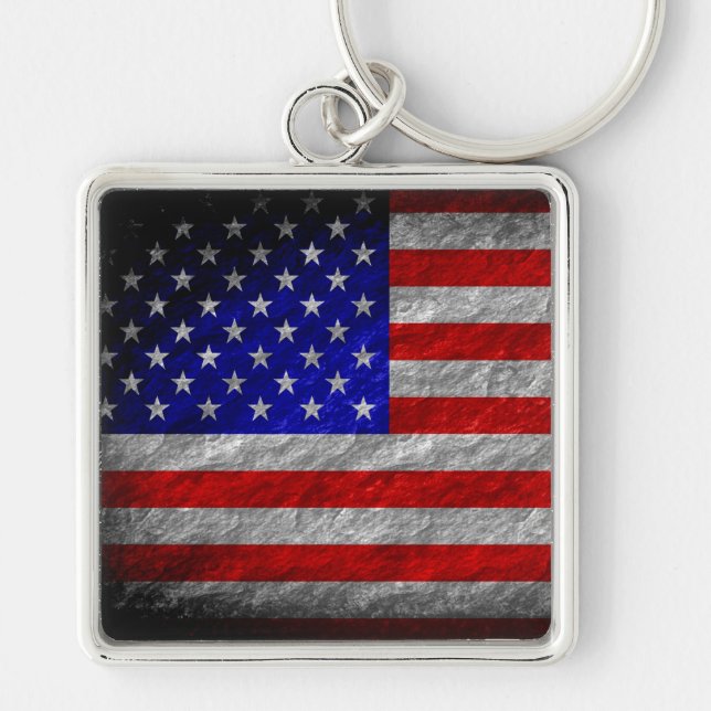 Porte-clés Drapeau américain Grunge (Devant)