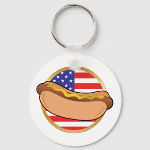 Porte-clés Drapeau américain Hot Dog