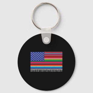 Porte-clés Drapeau Américain Mexicain Serape Cinco De Mayo Po