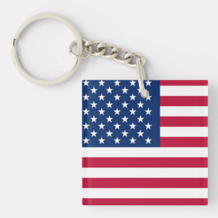 Porte-clés Drapeau américain patriotique rouge blanc et bleu