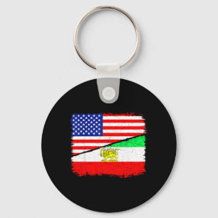 Porte-clés Drapeau américain persan USA Persia racines patrim