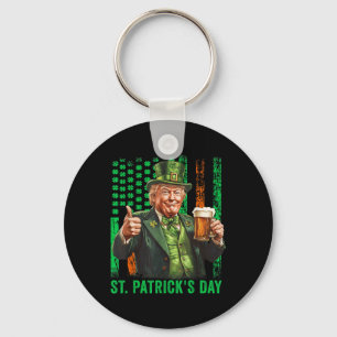 Porte-clés Drapeau américain Trump 2025 vintage St. Patrick