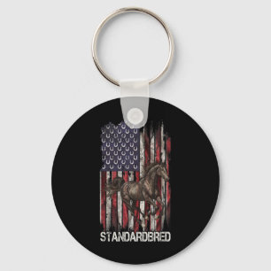 Porte-clés Drapeau américain vintage Cheval Lover1