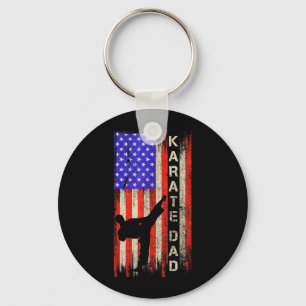 Porte-clés Drapeau américain vintage Karaté Papa Karatéka