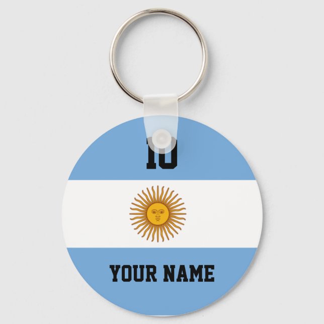 Porte-clés Drapeau argentin d'Argentine nom personnalisé port (Recto)