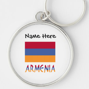 Porte-clés Drapeau arménien Arménie Personnalisation noire