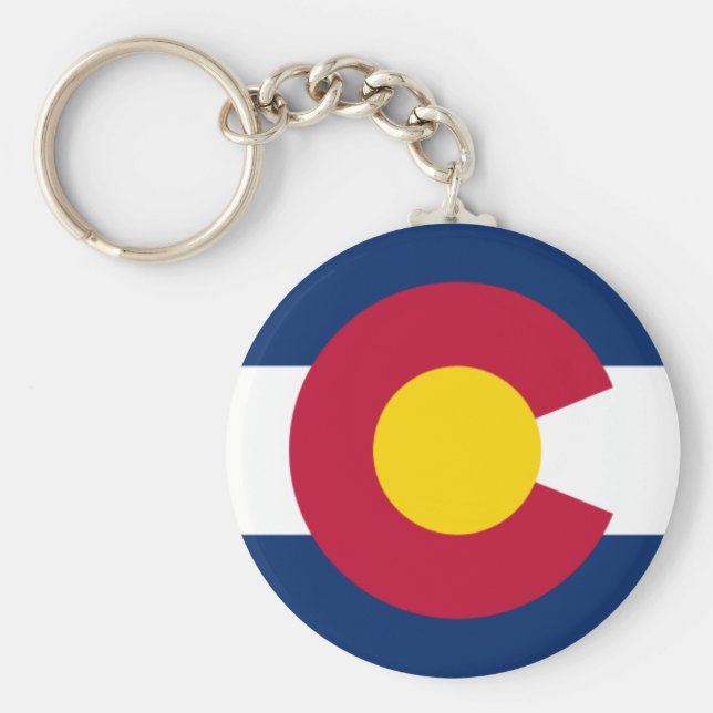 Porte-clés Drapeau bleu rouge et or du Colorado (Devant)
