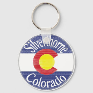 Porte-clés Drapeau circulaire Silverthorne Colorado
