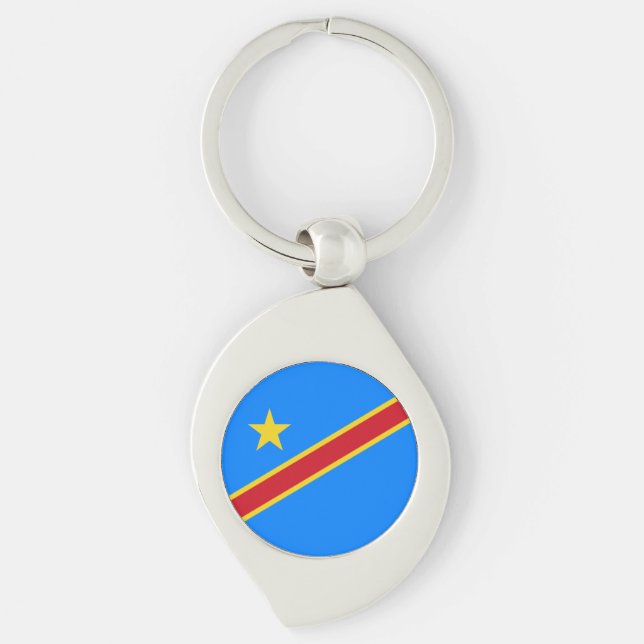 Porte-clés Drapeau Congo Kinshasa (Devant)