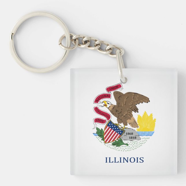 Porte-clés Drapeau cool De L'Illinois (Devant)