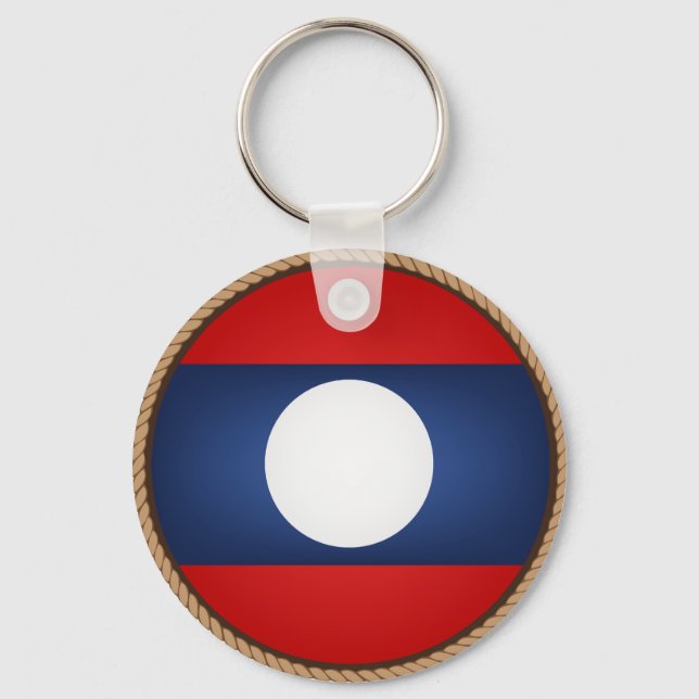 Porte-clés Drapeau cool Laos (Recto)