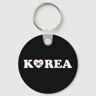 Porte-clés Drapeau coréen Love Heart