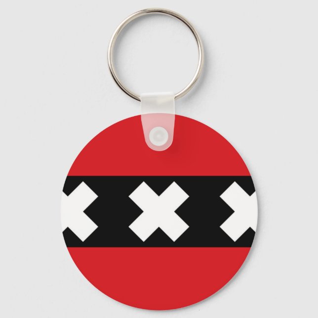 Porte-clés Drapeau d'Amsterdam (Recto)