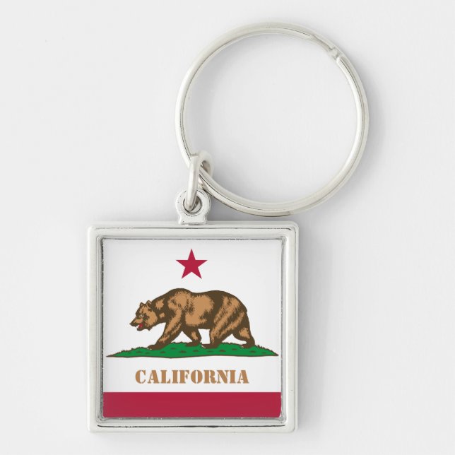 Porte-clés Drapeau de Californie & Voyage de vacances en Cali (Devant)